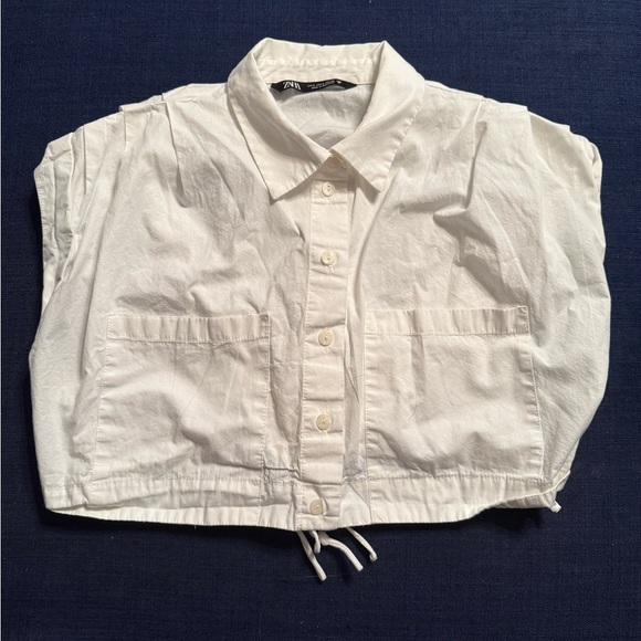 Zara Crisp White Short Sleeve Blouse - Picture 4 of 5